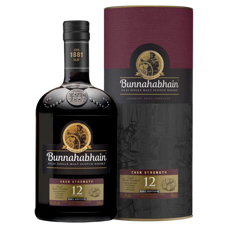 Damaged – Bunnahabhain 12 Year Old Cask Strength 2021 Single Malt Scotch Whisky 700mL