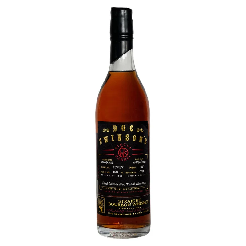 Doc Swinson’s 5 Year Old Single Barrel Cask Strength Straight Bourbon Whiskey 750mL