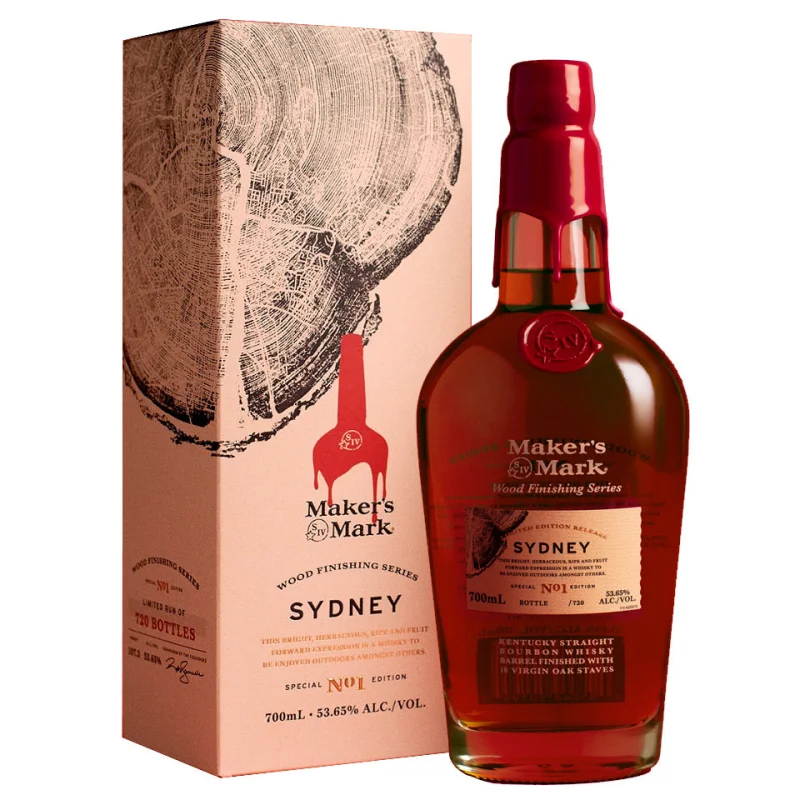 Makers Mark Wood Finishing Series Sydney Edition Cask Strength Kentucky Bourbon Whiskey 700mL