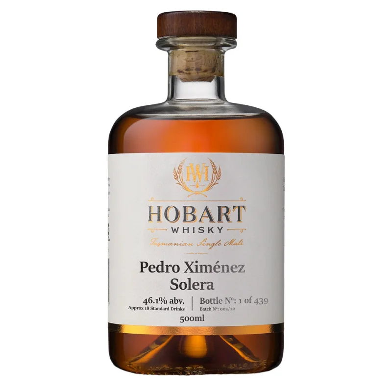 Hobart Whisky Pedro Ximenez Solera Single Malt Australian Whisky 500mL