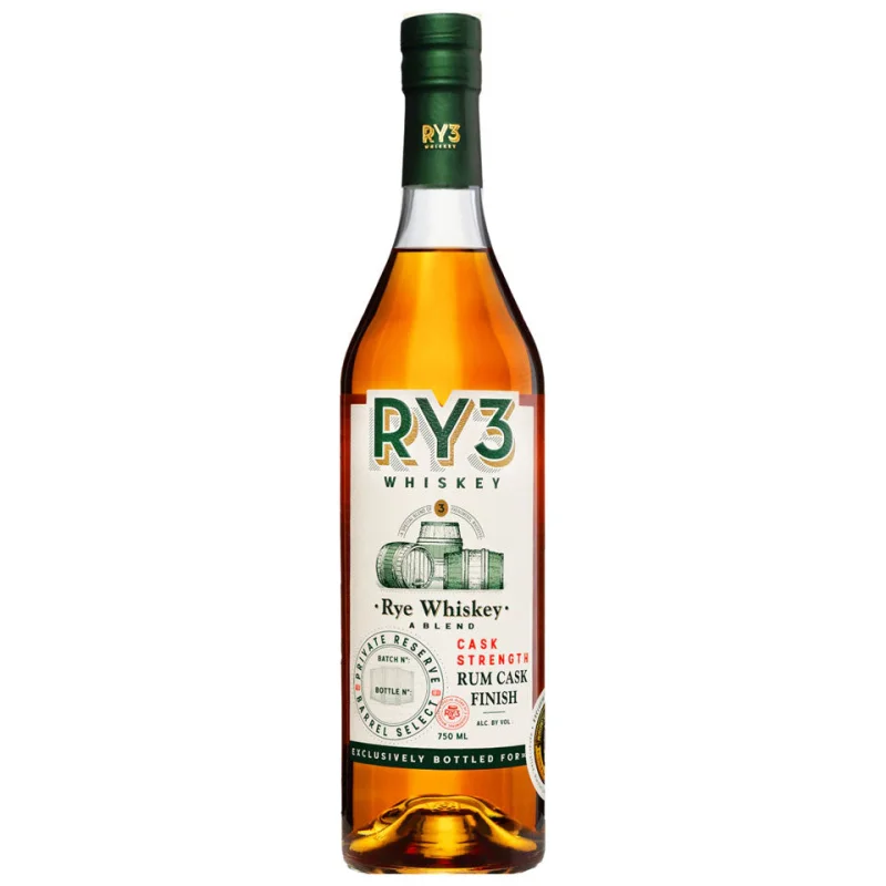 RY3 Rum Cask Finished Cask Strength Blended Rye Whiskey 750mL