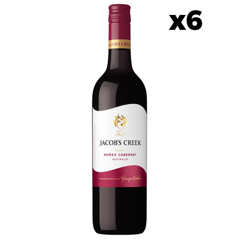 Jacob’s Creek Classic Shiraz Cabernet Red Wine Case 6 x 750mL