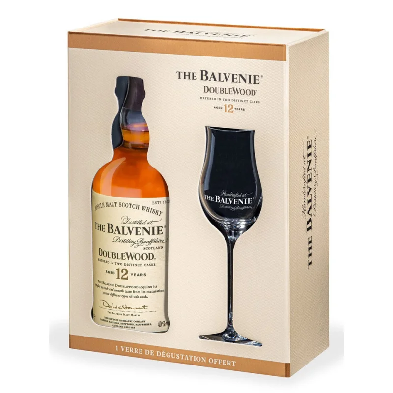Balvenie Doublewood 12 Year Old + 1 Glass Gift Pack Single Malt Scotch Whisky 700mL