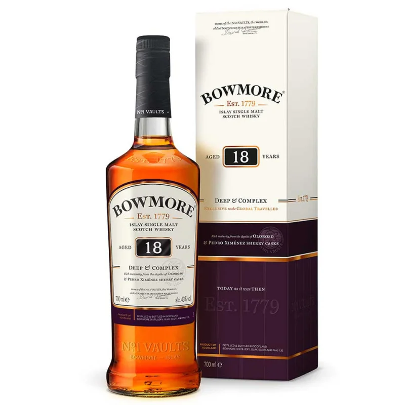 Bowmore 18 Year Old Deep & Complex Islay Single Malt Scotch Whisky 700mL