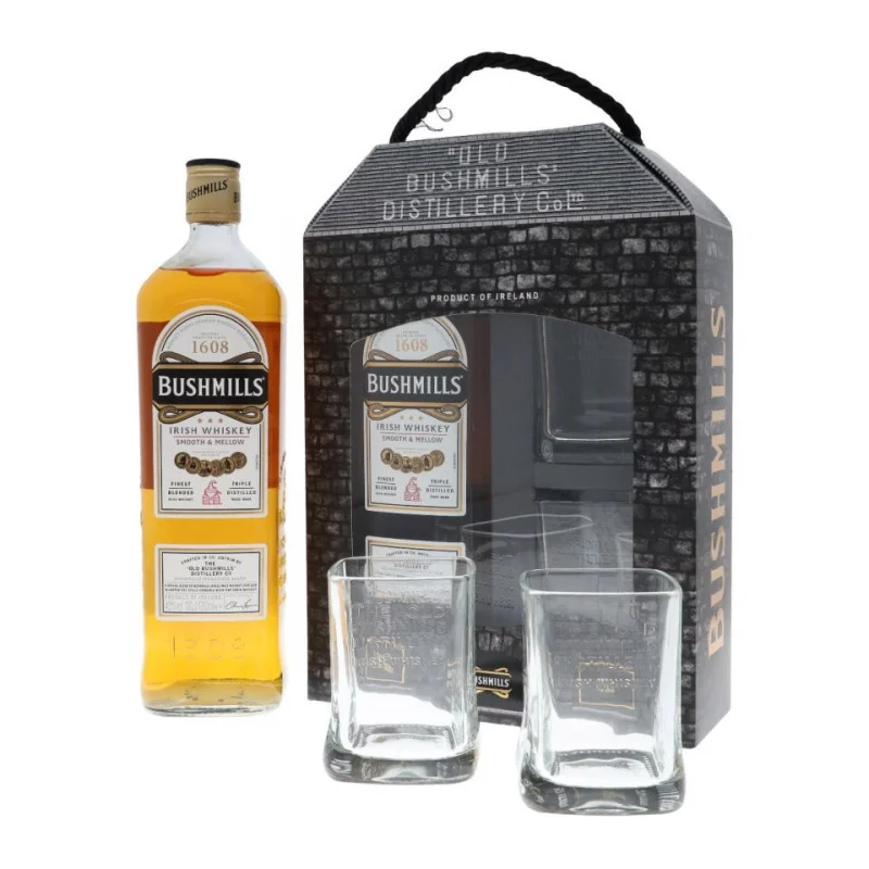 Bushmills Original + 2 Glasses Gift Pack Blended Irish Whiskey 1L
