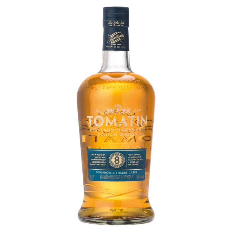 Tomatin 8 Year Old Bourbon & Sherry Cask Single Malt Scotch Whisky 1L