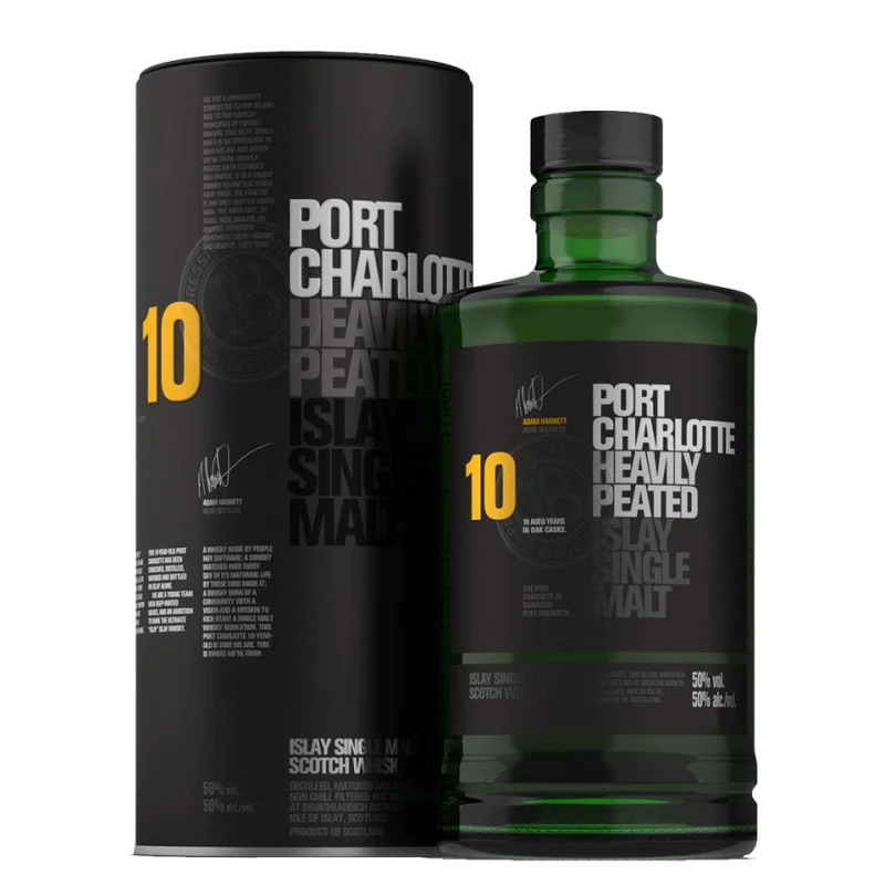 Bruichladdich Port Charlotte 10 Year Old Islay Single Malt Scotch Whisky 1L