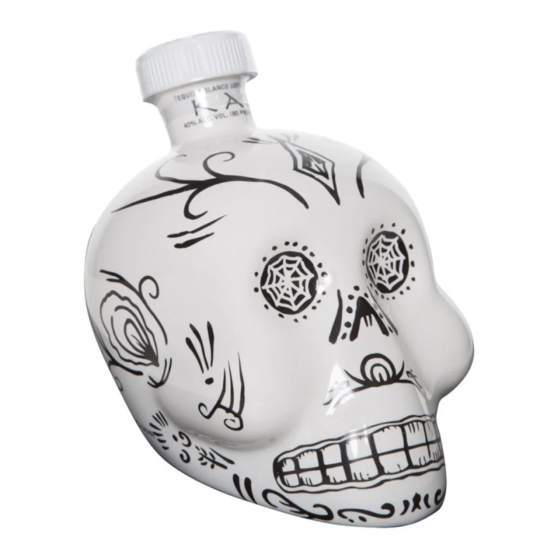 KAH Blanco Ceramic Skull Tequila 750mL