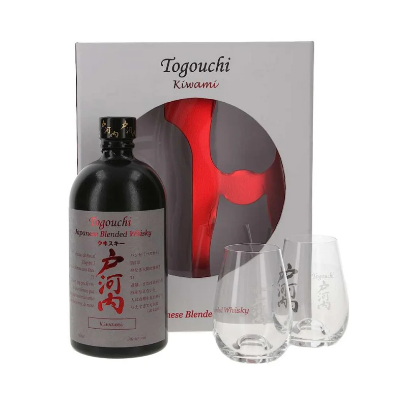 Togouchi Kiwami + 2 Glasses Gift Pack Blended Japanese Whisky 700mL