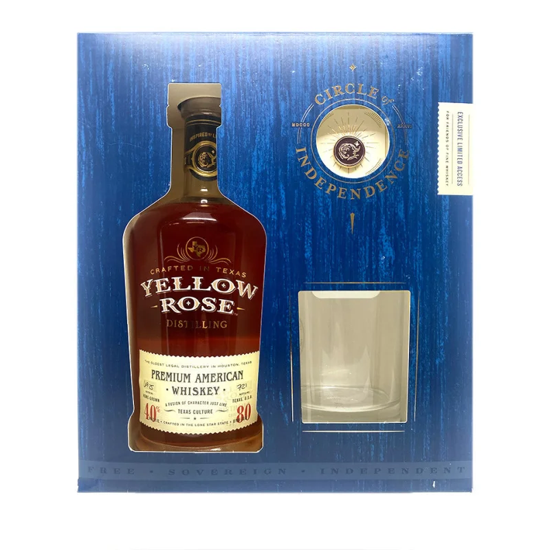 Yellow Rose Premium American Whiskey + Glass Gift Pack 750mL