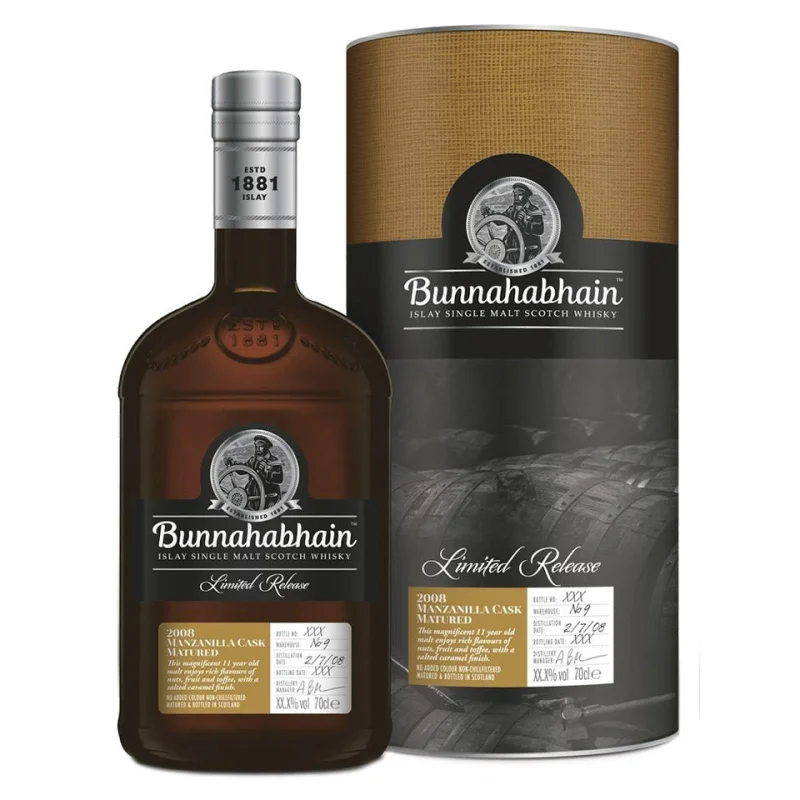 Bunnahabhain 11 Year Old 2008 Manzanilla Cask Single Malt Scotch Whisky 700mL