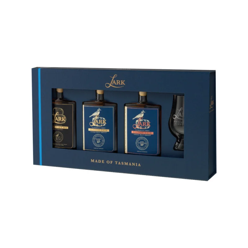 Lark Classic Flight Gift Pack + Glencairn Whisky Glass 3 x 100mL