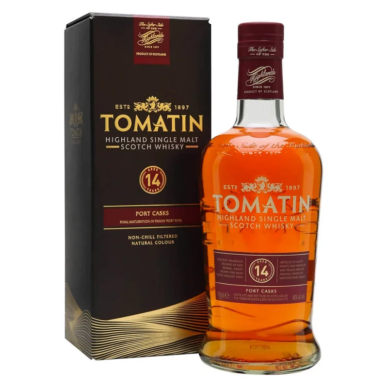 Tomatin 14 Year Old Port Cask Finish Single Malt Scotch Whisky 700mL