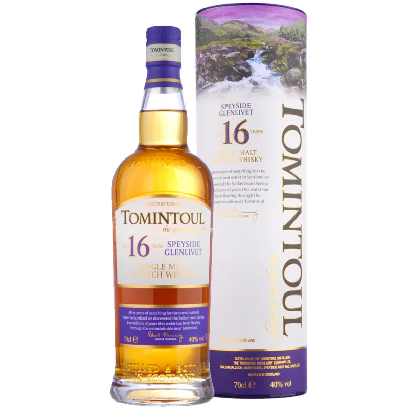 Tomintoul 16 Year Old Speyside Glenlivet Single Malt Scotch Whisky 700mL