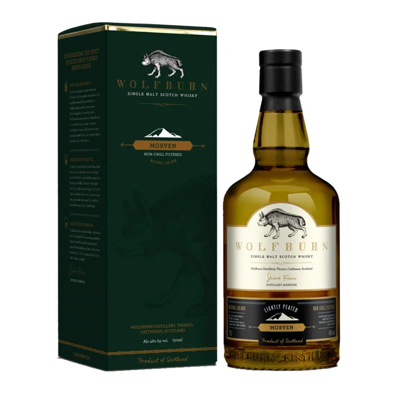 Wolfburn Morven Lightly Peated Single Malt Scotch Whisky 700mL