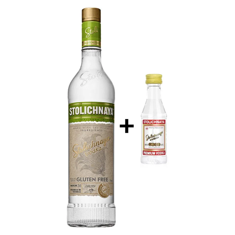 Stolichnaya Gluten Free Edition Premium Latvia Vodka 1L + Bonus Stolichnaya 50mL