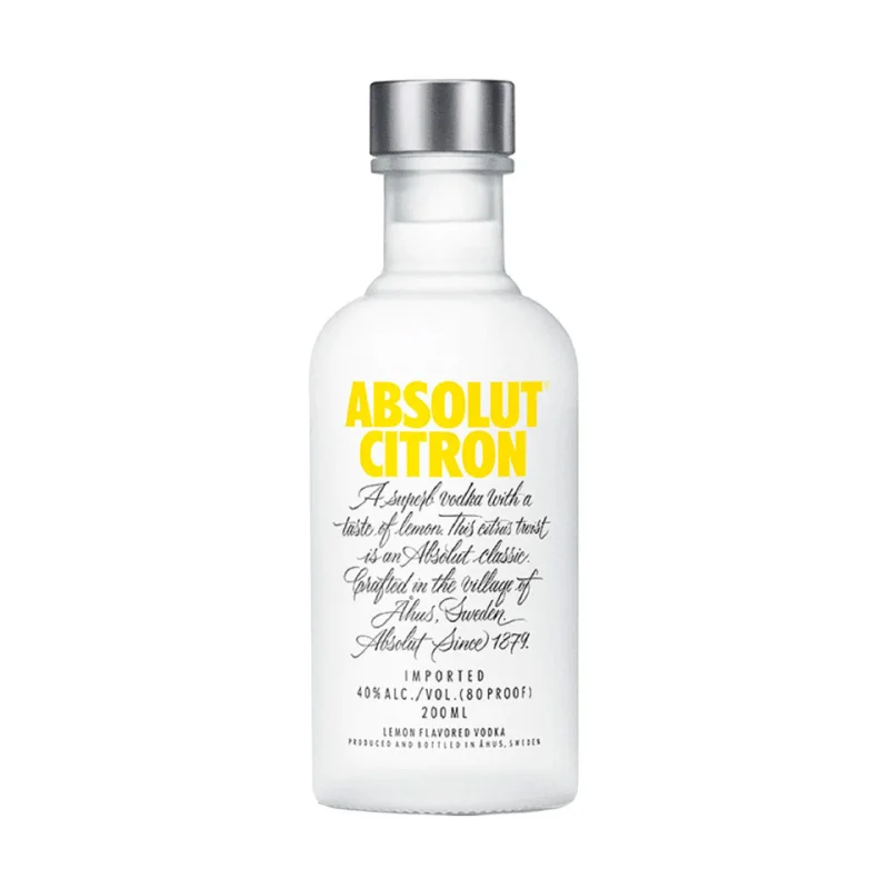 Absolut Citron Lemon Flavoured Swedish Vodka Miniature 200mL
