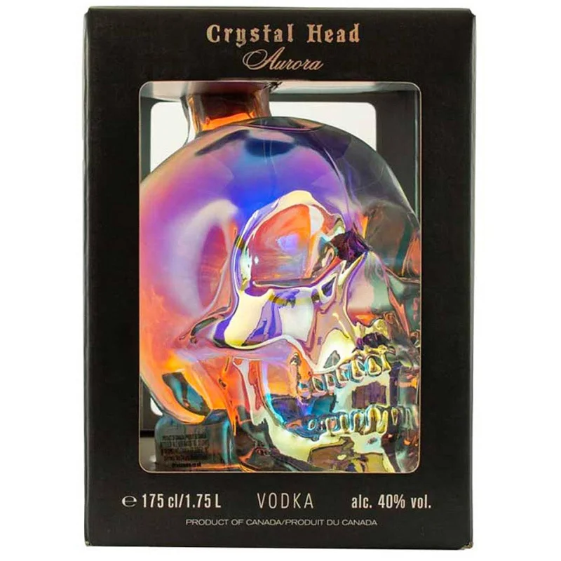 Crystal Head Skull Decanter Aurora Limited Edition Vodka 1.75L