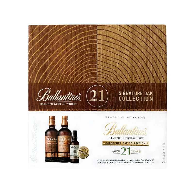 Ballantines 21 Signature Oak Collection Limited Edition Blended Scotch Whisky 2 x 700mL + Bonus 200mL