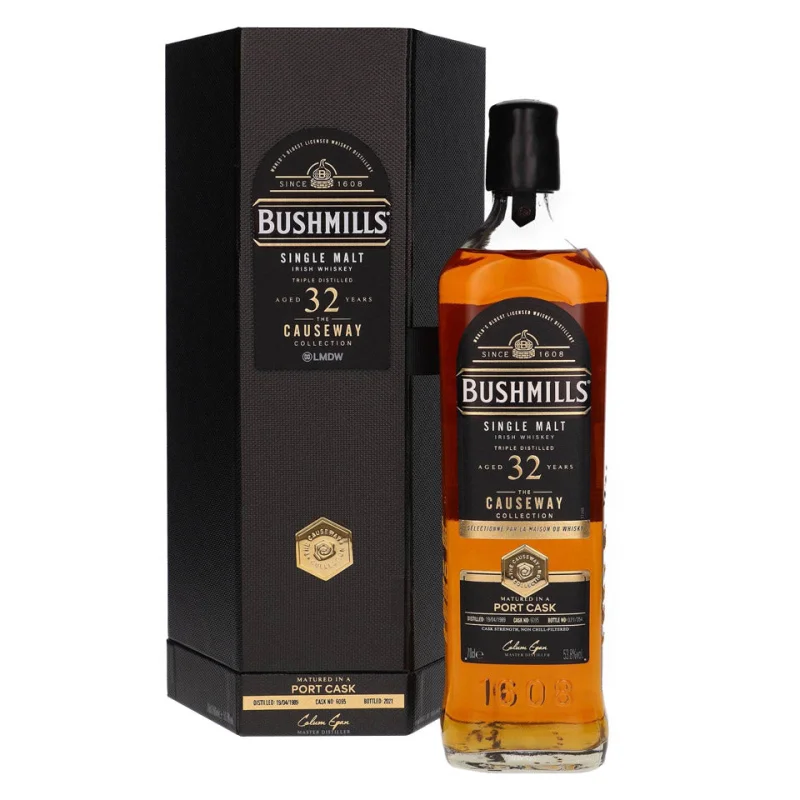 Bushmills 32 Year Old Causeway Collection Cask Strength Port Cask Single Malt Irish Whiskey 700mL