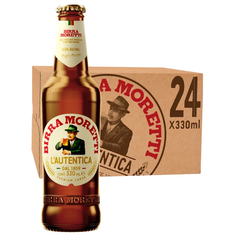 Birra Moretti Italian Lager Imported Beer Case 24 x 330mL Bottles
