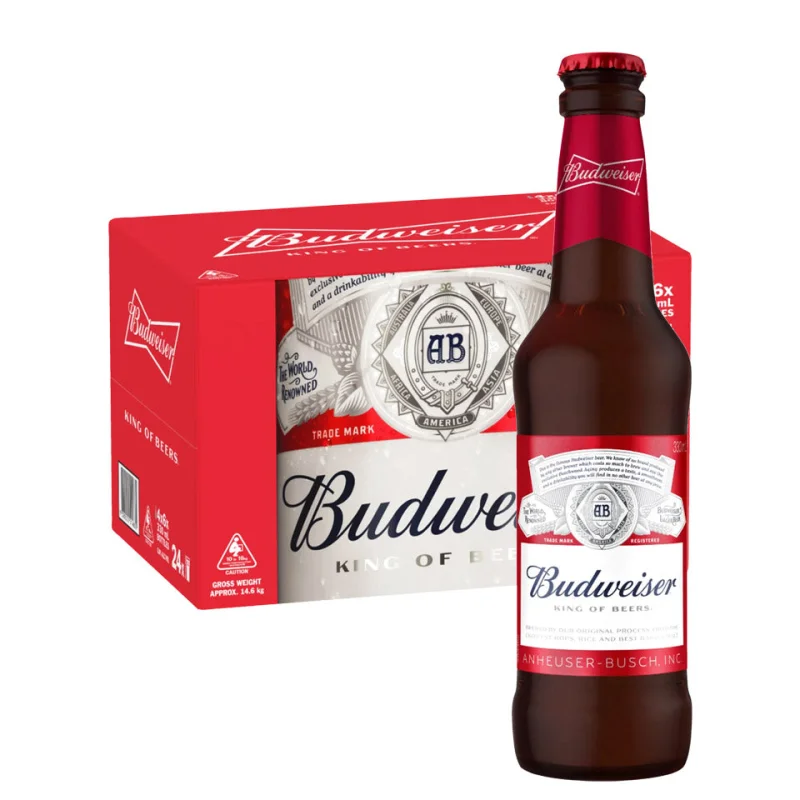 Budweiser Lager 5% Beer Case 24 x Pack 330mL Bottles
