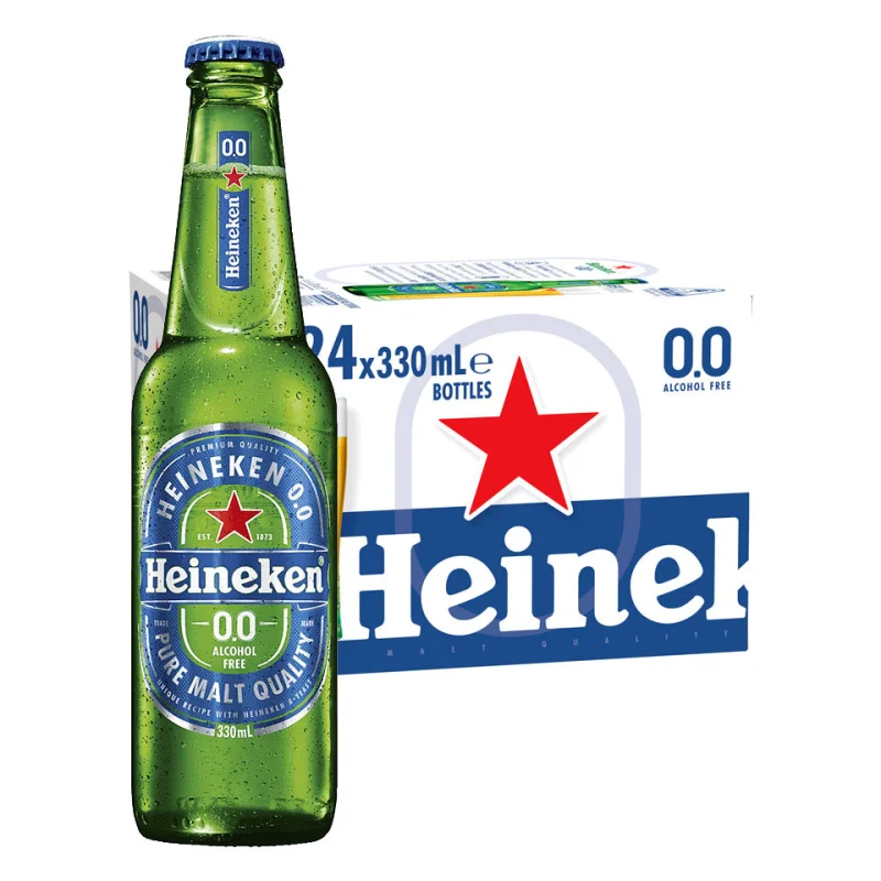 Heineken Zero 0% Non Alcoholic Beer Case 24 x Pack 330ml Bottles