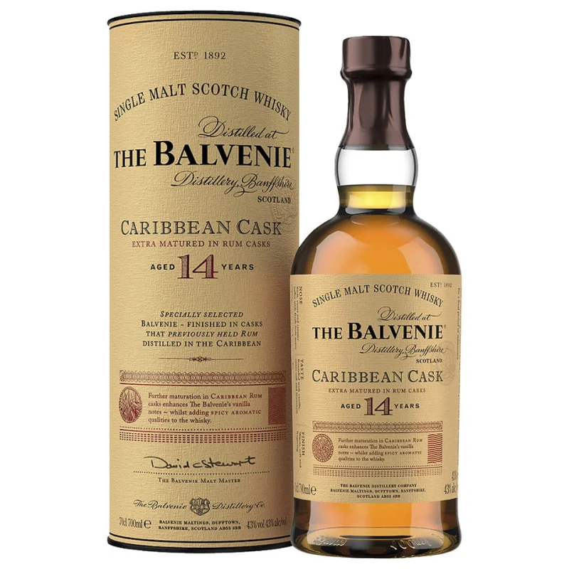Balvenie 14 Year Old Carribean Cask Single Malt Scotch Whisky 700mL