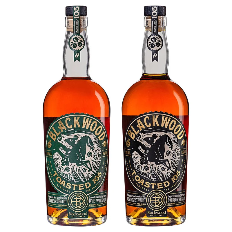 Blackwood Toasted 105 Collection Straight Rye & Bourbon Whiskey 2 x 750mL