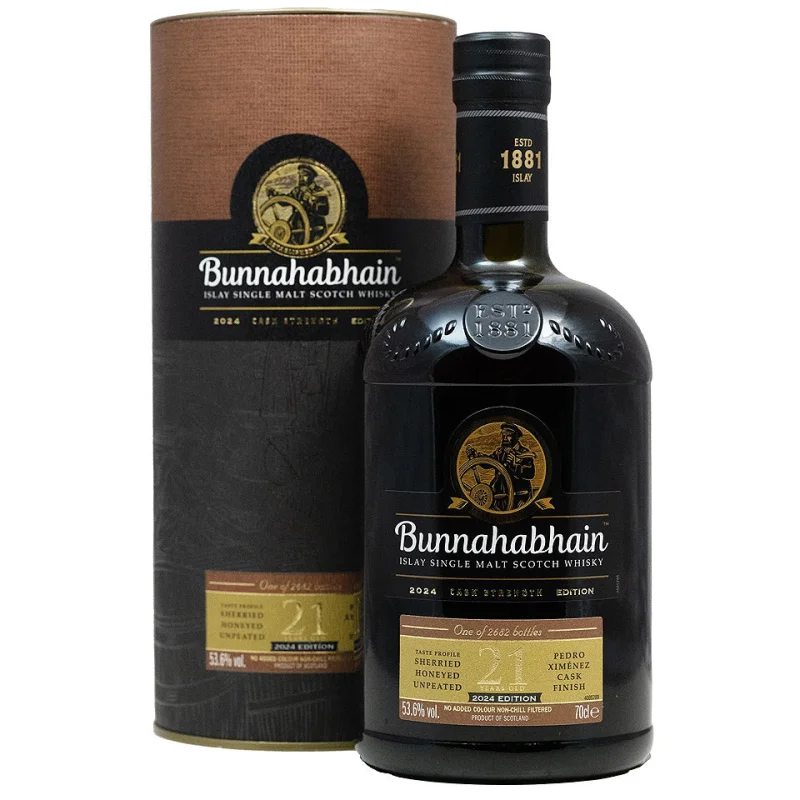 Bunnahabhain 21 Year Old PX Cask Finish Cask Strength 2024 Single Malt Scotch Whisky 700mL