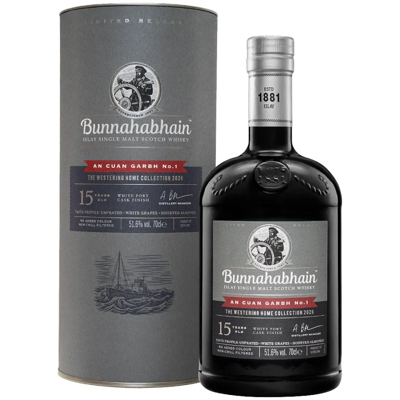 Bunnahabhain 15 Year Old An Cuan Garbh No. 1 White Port Cask Finish Single Malt Scotch Whisky 700mL