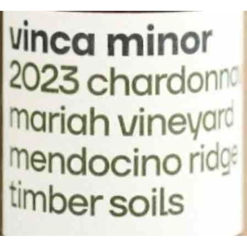 Vinca Minor Chardonnay ‘Mariah Chardonnay’ Mendocino Ridge 2023